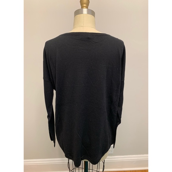 Vince Scoop Neck Lightweight Sweater Black Small - Picture 3 of 8